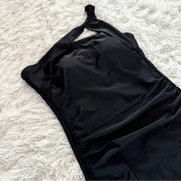 HOLIPICK One-Shoulder Ruched Black Swimsuit Women’s Size M - Picture 6 of 15